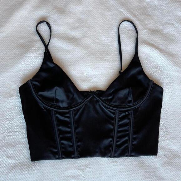 White fox black bustier crop - Picture 1 of 3